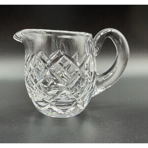 Waterford Crystal Small Mini Creamer Pitcher 2.75" Diamond Pattern Vintage Glass